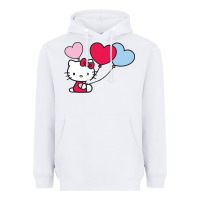 White kitty Heavyweight Hoodie - ArtMosaic