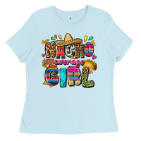 Baby Blue Nacho average girl Ladies Tee - FaDigitalArtStudio