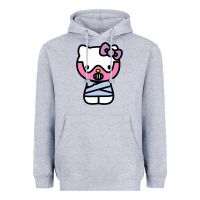 Heather Grey hell kitty cute devil Heavyweight Hoodie - ArtMosaic