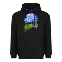 Black Blue  hydrangea Heavyweight Hoodie - ArtMosaic