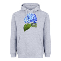 Heather Grey Blue  hydrangea Heavyweight Hoodie - ArtMosaic