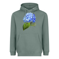 Sage Blue  hydrangea Heavyweight Hoodie - ArtMosaic