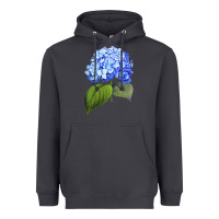Smoke Blue  hydrangea Heavyweight Hoodie - ArtMosaic