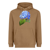 Toasted Coconut Blue  hydrangea Heavyweight Hoodie - ArtMosaic