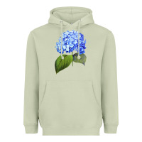 Matcha Blue  hydrangea Heavyweight Hoodie - ArtMosaic