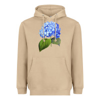 Mushroom Blue  hydrangea Heavyweight Hoodie - ArtMosaic