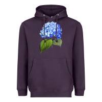Plum Blue  hydrangea Heavyweight Hoodie - ArtMosaic
