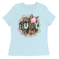 Baby Blue Easter Day The hunt is on Ladies Tee - OliviaCreatesArt