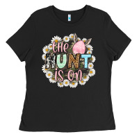 Black Easter Day The hunt is on Ladies Tee - OliviaCreatesArt