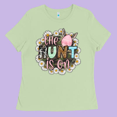 Easter Day The Hunt Is On Ladies Tee Designed By Oliviacreatesart