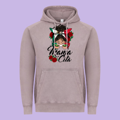 Mexican Mamacita Messy Bun Vintage Hoodie Designed By Bundleandbundleshop