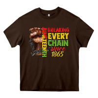 Chocolate Brown juneteenth breaking every chain since 1865 Heavy Core Tee - CowGirlArtShop