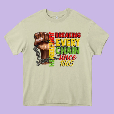 Juneteenth Breaking Every Chain Since 1865 Heavy Core Tee Designed By Cowgirlartshop