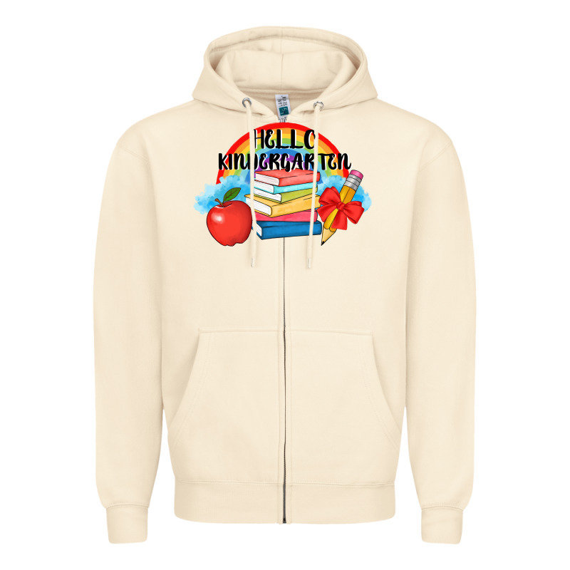 Back To School Hello Kindergarten 3200x2400 Zipper Hoodie by AdoDesignShop | Teevron