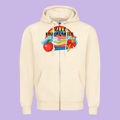 Back To School Hello Kindergarten 3200x2400 Zipper Hoodie Designed By Adodesignshop