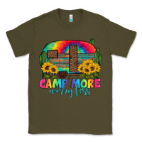 Army Green camp more worry less with caravan Classic Tee - Artiststas
