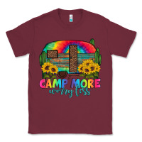 Burgundy camp more worry less with caravan Classic Tee - Artiststas