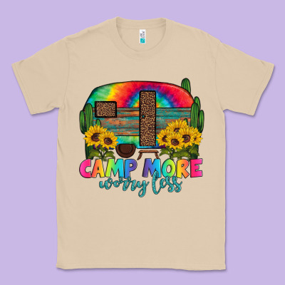 Camp More Worry Less With Caravan Classic Tee Designed By Artiststas