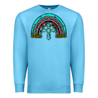 Ocean Blue cross christmas rainbow Premium Sweatshirt - JahusDesignShop