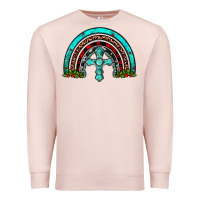 Pale Pink cross christmas rainbow Premium Sweatshirt - JahusDesignShop