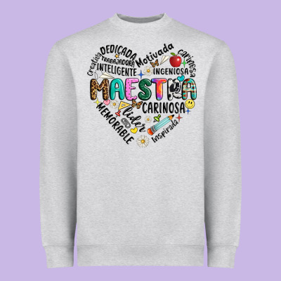 Retro Maestra Word Heavyweight Sweatshirt Designed By Jahusdesignshop