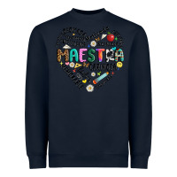 Navy retro maestra word Heavyweight Sweatshirt - JahusDesignShop