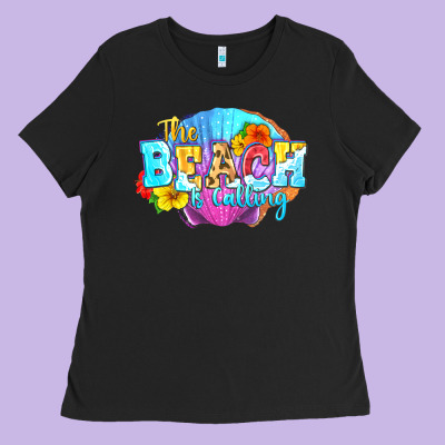 The Beach Is Calling Ladies Tee Designed By Fadigitalartstudio