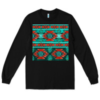 Black native american aztec seamless pattern 4 Long Sleeve Tee - BundleAndBundleShop