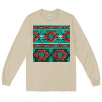 Mushroom native american aztec seamless pattern 4 Long Sleeve Tee - BundleAndBundleShop