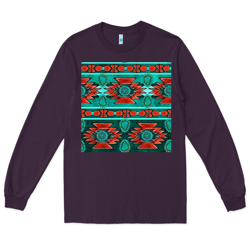 Native American Aztec Seamless Pattern 4 Long Sleeve Tee by BundleAndBundleShop | Teevron