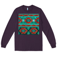 Plum native american aztec seamless pattern 4 Long Sleeve Tee - BundleAndBundleShop
