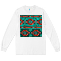 White native american aztec seamless pattern 4 Long Sleeve Tee - BundleAndBundleShop