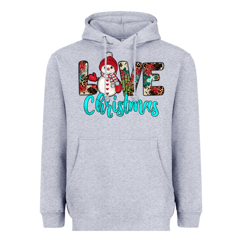Love Christmas Snowman Heavyweight Hoodie by JahusDesignShop | Teevron
