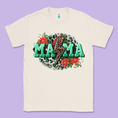 Mama Rock Lightning Bolt Mother's Day Classic Tee Designed By Cowgirlartshop