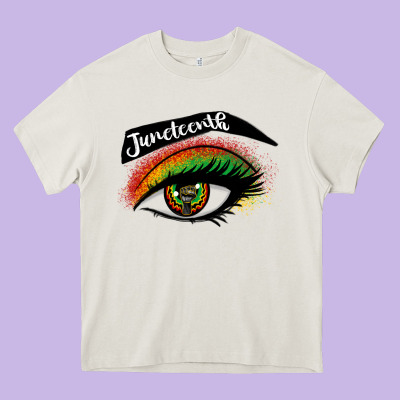 Juneteenth Eyelash Cowgirl Heavy Core Tee Designed By Cowgirlartshop