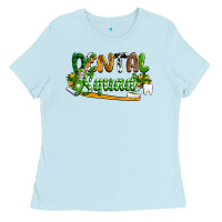 Baby Blue St. Patrick's Day Dental squad Ladies Tee - OliviaCreatesArt