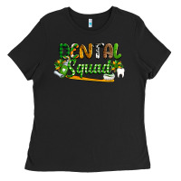Black St. Patrick's Day Dental squad Ladies Tee - OliviaCreatesArt
