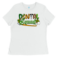 White St. Patrick's Day Dental squad Ladies Tee - OliviaCreatesArt