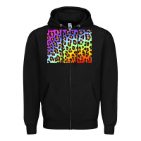 Black leopard background rainbow 3200x2400 Zipper Hoodie - AdoDesignShop
