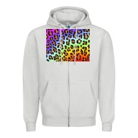 Dove Grey leopard background rainbow 3200x2400 Zipper Hoodie - AdoDesignShop