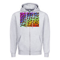 Heather Grey leopard background rainbow 3200x2400 Zipper Hoodie - AdoDesignShop