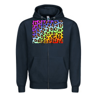 Navy leopard background rainbow 3200x2400 Zipper Hoodie - AdoDesignShop