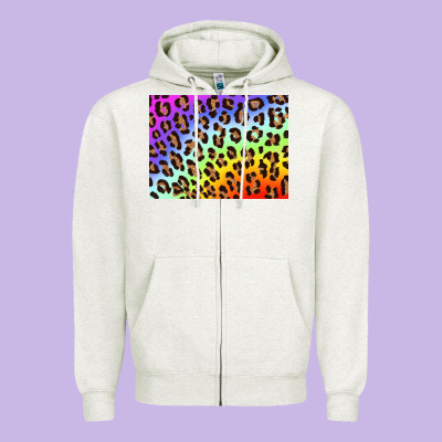 Leopard Background Rainbow 3200x2400 Zipper Hoodie Designed By Adodesignshop