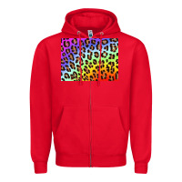 Red leopard background rainbow 3200x2400 Zipper Hoodie - AdoDesignShop
