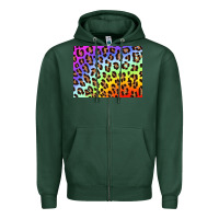 Sports Green leopard background rainbow 3200x2400 Zipper Hoodie - AdoDesignShop