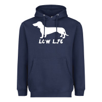 Navy Doxie Low Life Heavyweight Hoodie - artisFamous