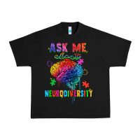 Black ask me about neurodiversity Urban Heavy Tee - FaDigitalArtStudio