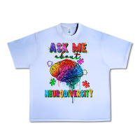 Grape Ice ask me about neurodiversity Urban Heavy Tee - FaDigitalArtStudio