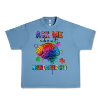 Pebble Blue ask me about neurodiversity Urban Heavy Tee - FaDigitalArtStudio