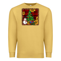 Antique Gold snowman trees coaster Premium Sweatshirt - JahusDesignShop